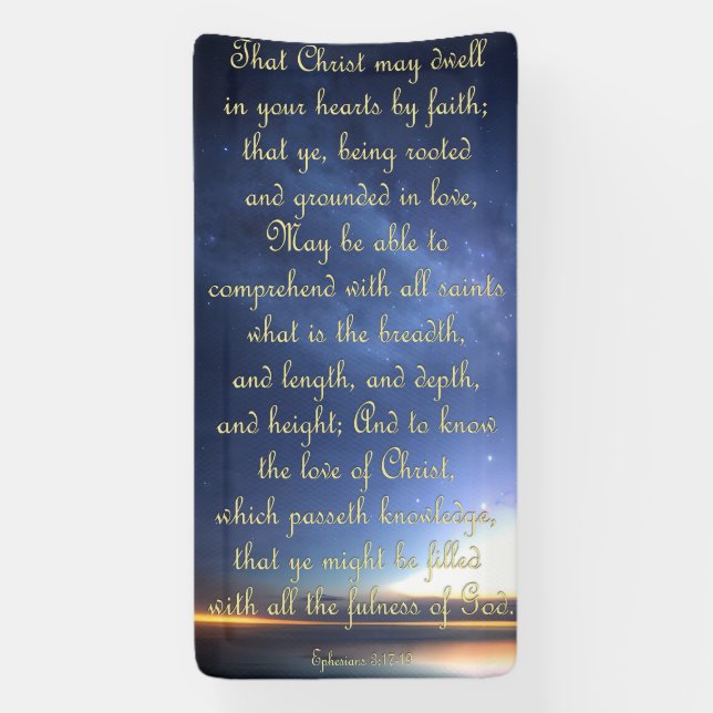 Bannière d'encouragement - Éphésiens 3:17-19 (Verticale)