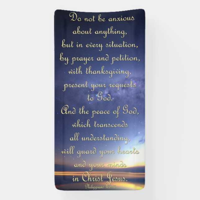 Bannière d'encouragement - Philippiens 4:6-7 (Verticale)