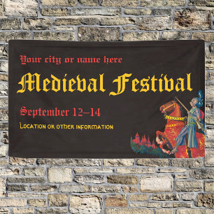 Bannière d'événements médiévaux de Knight ou Renai