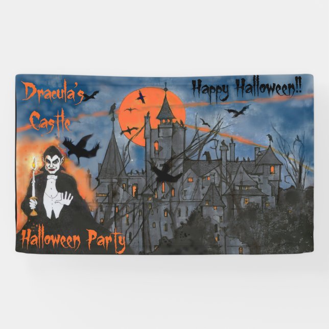 Bannière d'Halloween du château de Dracula (Horizontal)