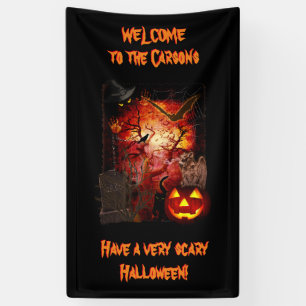Bannière d'Halloween effrayante