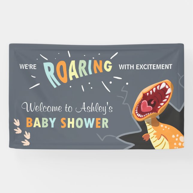 Bannière Dinosaur Baby shower Dino Arrière-plan (Horizontal)