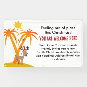 Bannière d'invitation de l'église de Noël