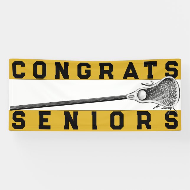 Bannière dorée de nuit Lacrosse Senior (Horizontal)