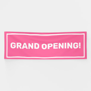 Bannière d'ouverture d'entreprise modèle rose