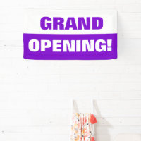 Bannière d'ouverture d'entreprise modèle violet