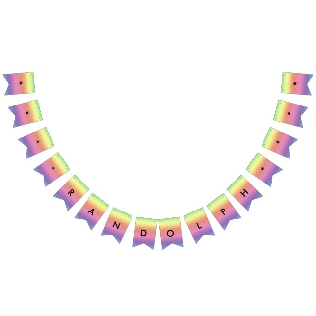 Bannière drapeau - Couleurs arc-en-ciel avec nom (Tout)