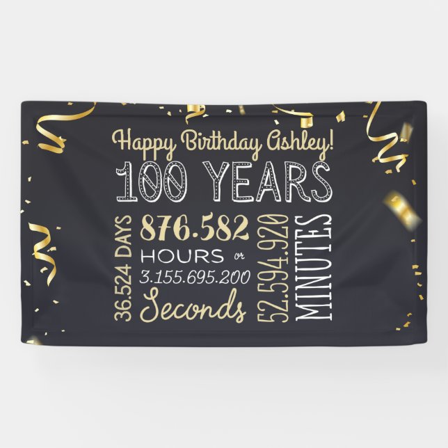 Bannière du 100e anniversaire - 100 ans heures et  (Horizontal)