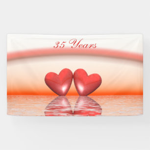 Bannière du 35e anniversaire Coral Hearts