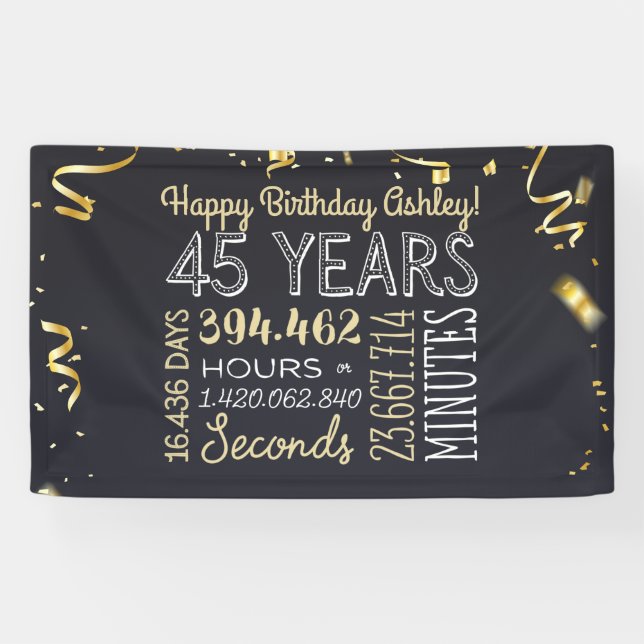 Bannière du 45e anniversaire - 45 ans en heures et (Horizontal)