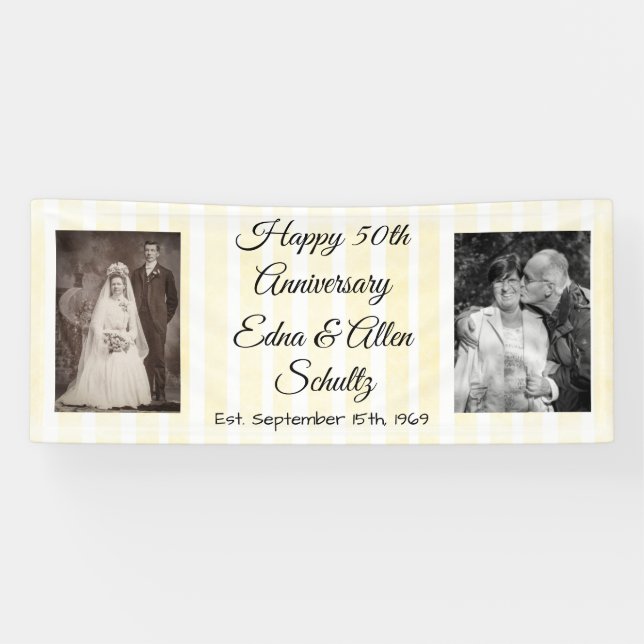 Bannière du 50e anniversaire White and Gold (Horizontal)