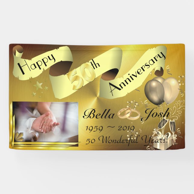 Bannière du 50ème Mariage avec photo (Horizontal)