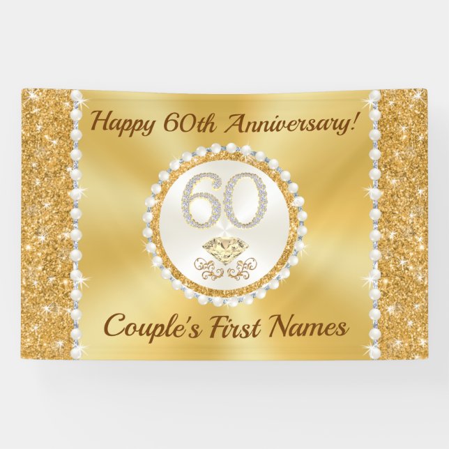 Bannière du 60e anniversaire du Mariage, Diamond é (Horizontal)