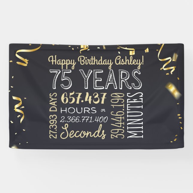 Bannière du 75e anniversaire - 75 ans en heures et (Horizontal)