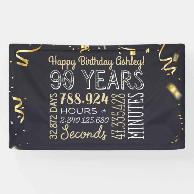 Bannière du 90e anniversaire - 90 ans en heures et (Horizontal)