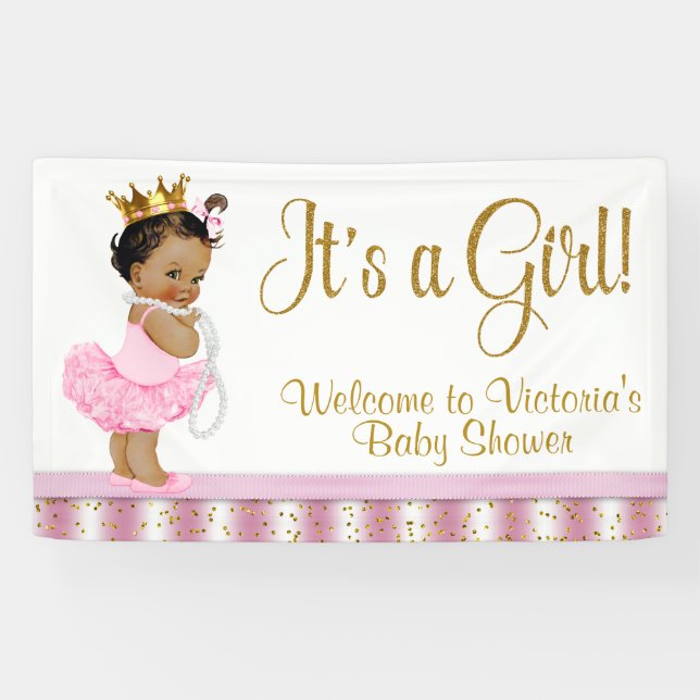 Bannière du Baby shower de la Princesse Africaine  (Horizontal)