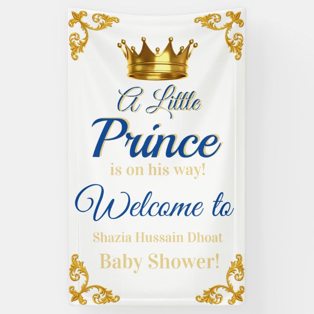 Bannière du Baby shower Royal Prince (Vertical)