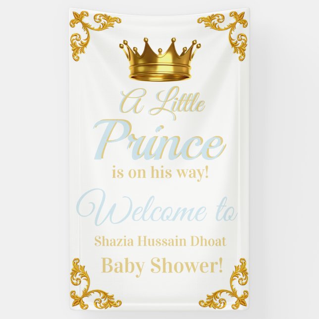Bannière du Baby shower Royal Prince (Vertical)