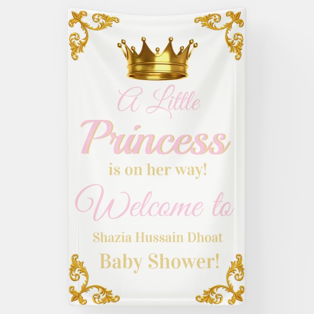 Bannière du Baby shower Royal Princess (Vertical)