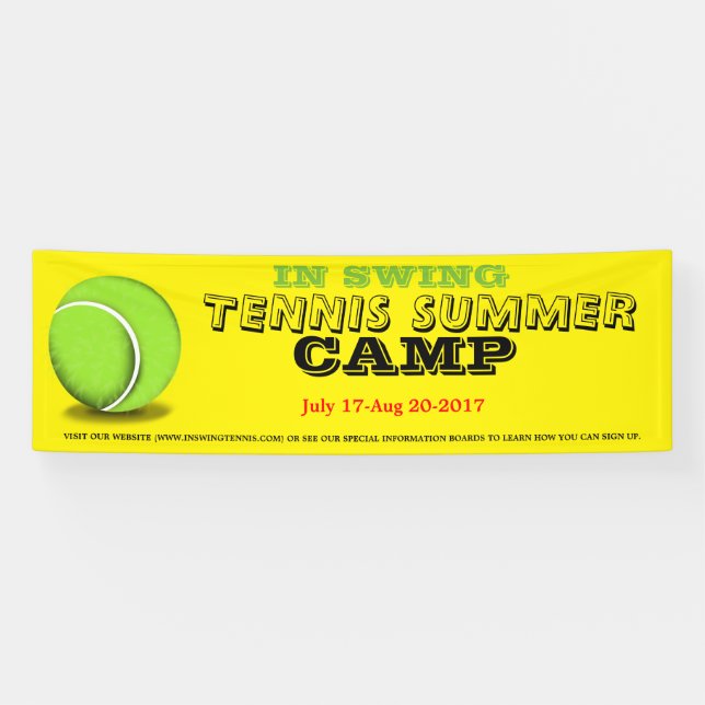 Bannière du camp d'été de tennis (Horizontal)