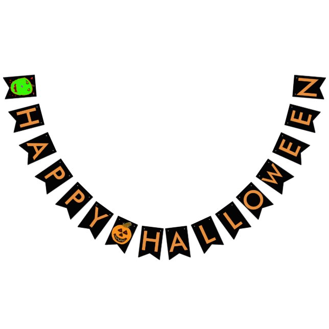 Bannière du Citrouille d'Halloween Zombie Bunting (Tout)