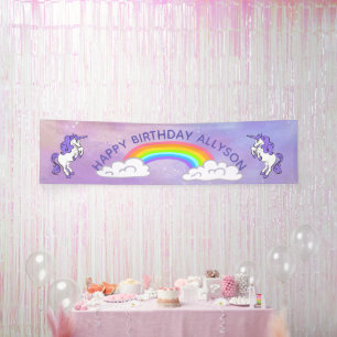 Bannière du Design Party Rainbow et Unicorns