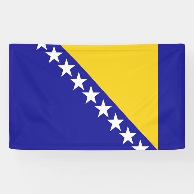 Bannière du drapeau de Bosnie-Herzégovine (Horizontal)