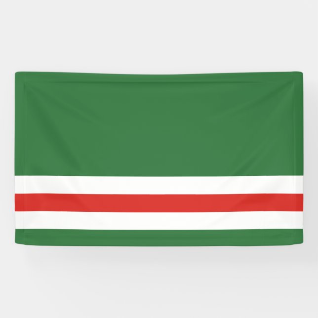 Bannière du drapeau de la République tchétchène d' (Horizontal)