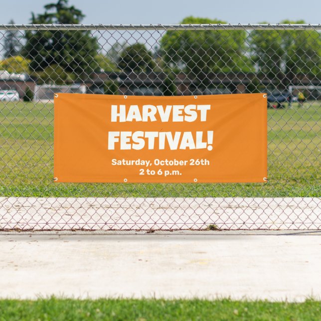 Bannière du festival de récolte personnalisée (En situation)
