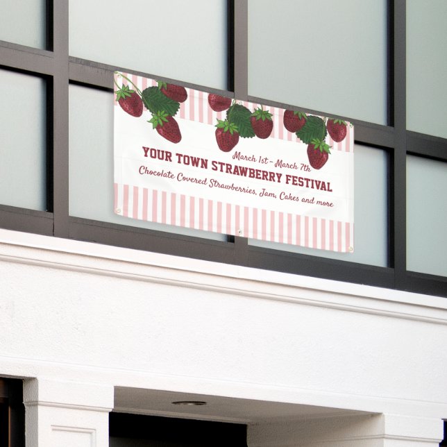Bannière du Festival des fraises (Bâtiment extérieur)