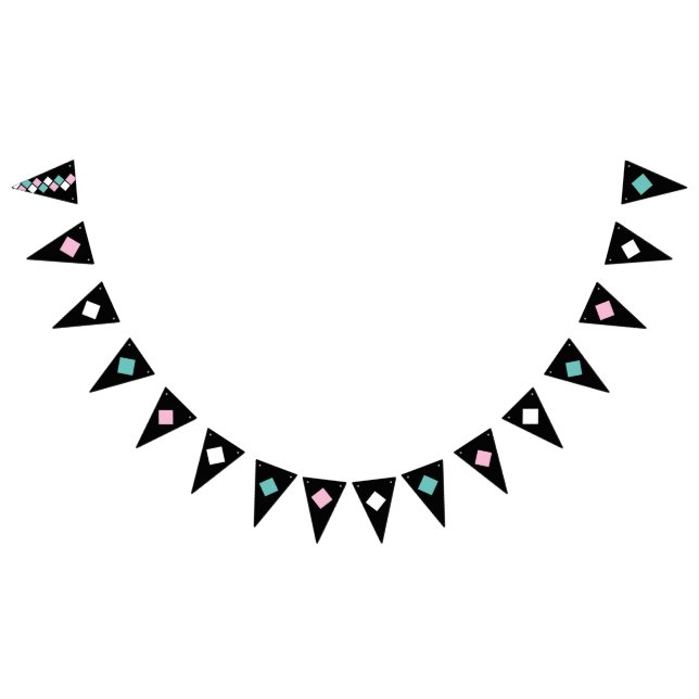 Bannière du Parti Arlequin (Noir, Aqua & Rose) (Tout)