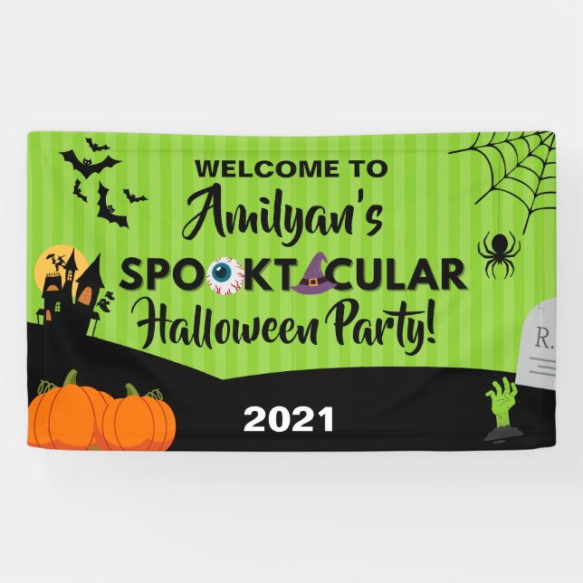 Bannière du parti d'Halloween Spooktacular (Horizontal)