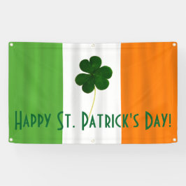 Bannière du Shamrock du drapeau irlandais de la fê