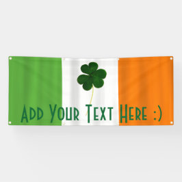 Bannière du Shamrock du drapeau irlandais de la fê