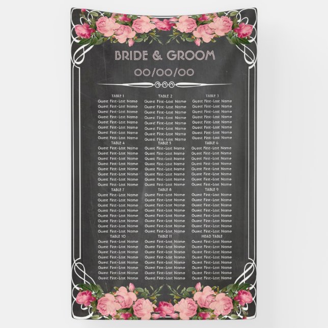 Bannière du tableau de sièges mariage (Vertical)