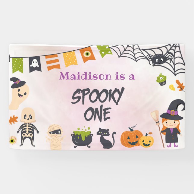 Bannière éffrayante Halloween Cute Ghost (Horizontal)