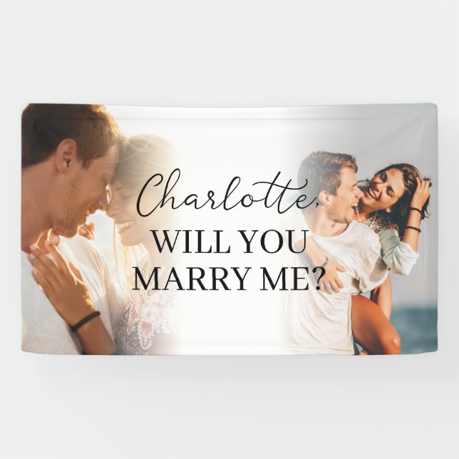 Bannière élégante de demande en mariage sur mesure (Horizontal)