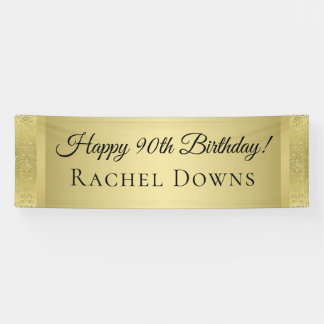 Bannière élégante de joyeux anniversaire d'or