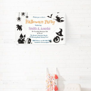 Bannière élégante pour soirée Halloween moderne po