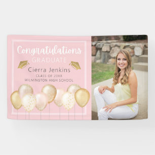 Bannière élégante Soft Pink Gold Photo Graduation