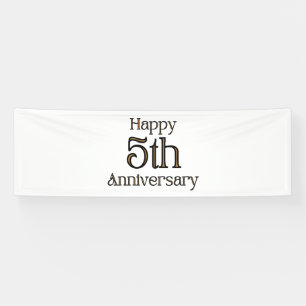 Bannière en vinyle 2,5x8 pour le 5ème anniversaire