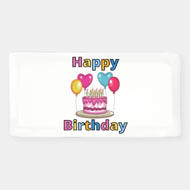 Bannière en vinyle 2x1 Joyeux Anniversaire (Horizontal)