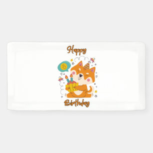 Bannière en vinyle 2x1 Joyeux Anniversaire Shiba I