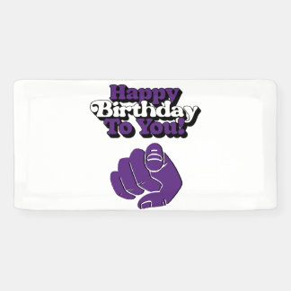 Bannière en vinyle 2x1 violet "Joyeux Anniversaire