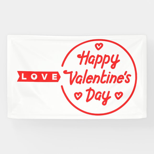 Bannière en vinyle 3x5 Joyeuse Saint-Valentin Amou (Horizontal)