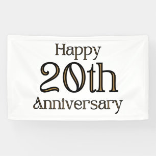 Bannière en vinyle 3x5 pour 20e anniversaire