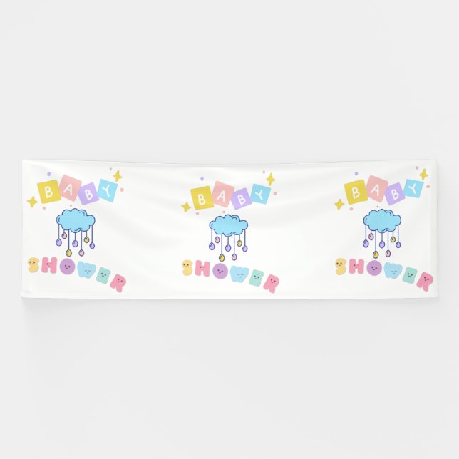 Bannière en vinyle 4x12 pour Baby Shower (Horizontal)