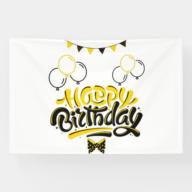 Bannière en vinyle 4x6 Joyeux Anniversaire (Horizontal)