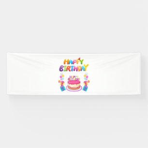 Bannière en vinyle Joyeux Anniversaire Confettis 2