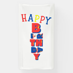 Bannière en vinyle Joyeux Anniversaire Couleurs Re